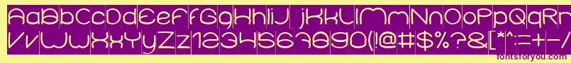 ElementaryInverse-Schriftart – Violette Schriften auf gelbem Hintergrund