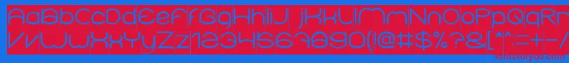 ElementaryInverse-Schriftart – Rote Schriften auf blauem Hintergrund