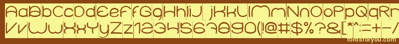 ElementaryInverse-fontti – keltaiset fontit ruskealla taustalla