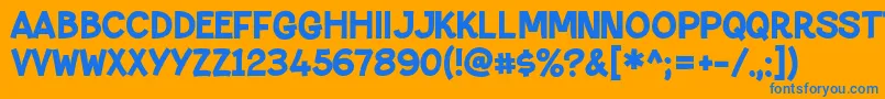 PaltimeloveRegular Font – Blue Fonts on Orange Background