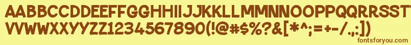 PaltimeloveRegular Font – Brown Fonts on Yellow Background