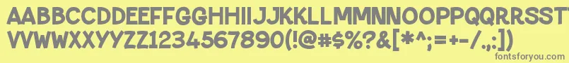 フォントPaltimeloveRegular – 黄色の背景に灰色の文字