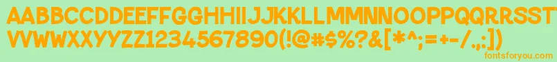 PaltimeloveRegular Font – Orange Fonts on Green Background