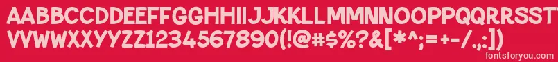 PaltimeloveRegular Font – Pink Fonts on Red Background