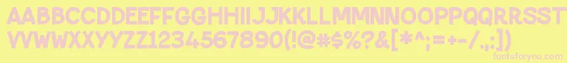 PaltimeloveRegular-Schriftart – Rosa Schriften auf gelbem Hintergrund