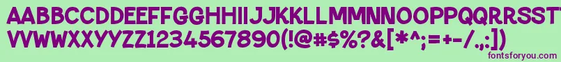PaltimeloveRegular Font – Purple Fonts on Green Background