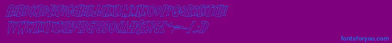 フォントWolfsbane2iioutital – 紫色の背景に青い文字