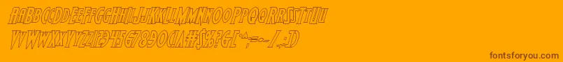 Wolfsbane2iioutital-fontti – ruskeat fontit oranssilla taustalla
