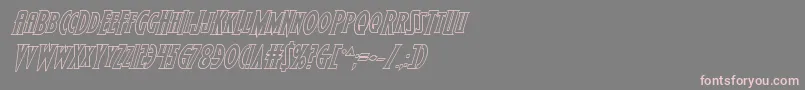 Wolfsbane2iioutital-Schriftart – Rosa Schriften auf grauem Hintergrund