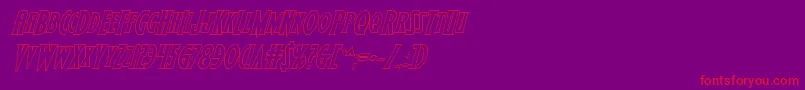 Wolfsbane2iioutital-Schriftart – Rote Schriften auf violettem Hintergrund