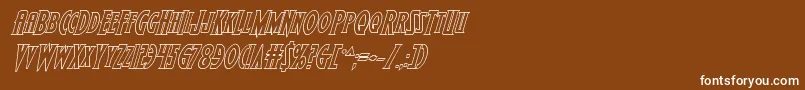 Wolfsbane2iioutital-Schriftart – Weiße Schriften auf braunem Hintergrund
