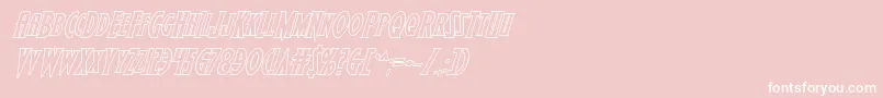 Wolfsbane2iioutital-Schriftart – Weiße Schriften auf rosa Hintergrund