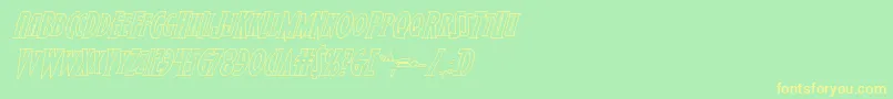 Wolfsbane2iioutital Font – Yellow Fonts on Green Background