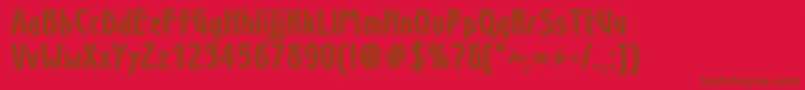 フォントWieninlinec – 赤い背景に茶色の文字
