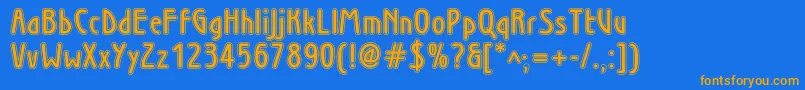 Wieninlinec Font – Orange Fonts on Blue Background