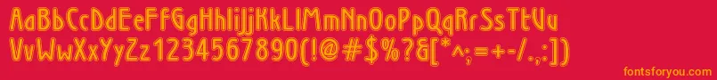 Wieninlinec Font – Orange Fonts on Red Background