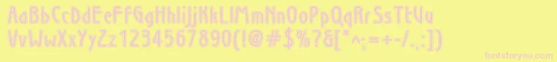 Wieninlinec Font – Pink Fonts on Yellow Background