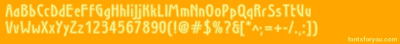 Wieninlinec Font – Yellow Fonts on Orange Background