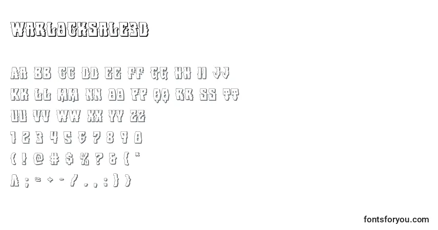 Czcionka Warlocksale3D – alfabet, cyfry, specjalne znaki