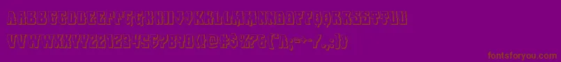 Fonte Warlocksale3D – fontes marrons em um fundo roxo