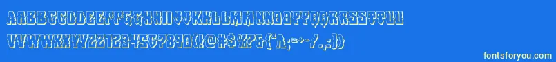 Warlocksale3D-Schriftart – Gelbe Schriften auf blauem Hintergrund