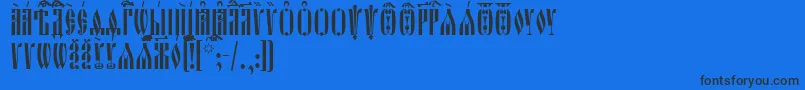 OglavieUcs Font – Black Fonts on Blue Background