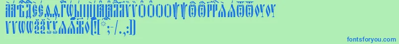 OglavieUcs-fontti – siniset fontit vihreällä taustalla