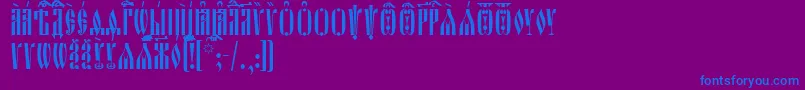 Шрифт OglavieUcs – синие шрифты на фиолетовом фоне