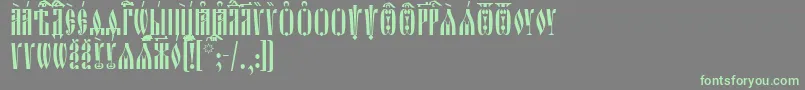 OglavieUcs Font – Green Fonts on Gray Background
