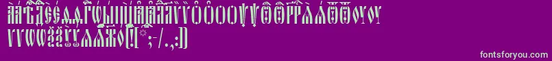 OglavieUcs Font – Green Fonts on Purple Background