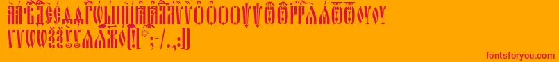 OglavieUcs Font – Red Fonts on Orange Background