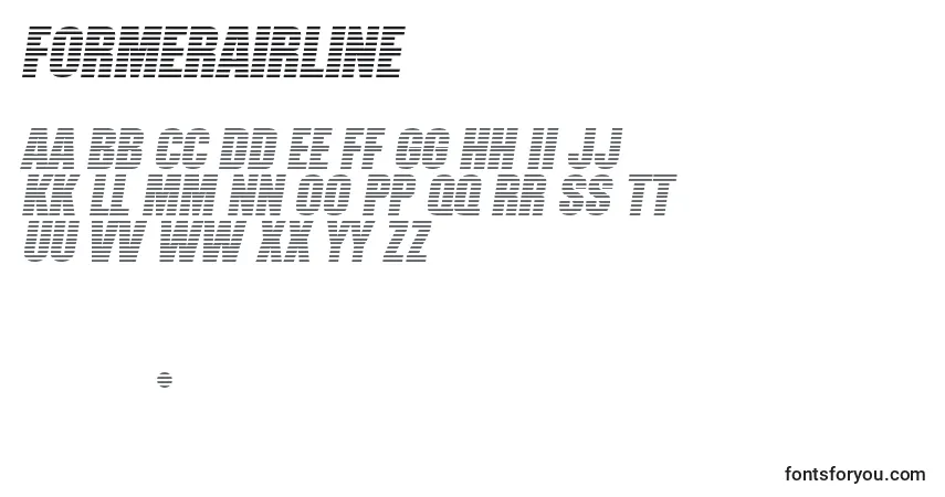 A fonte FormerAirline – alfabeto, números, caracteres especiais