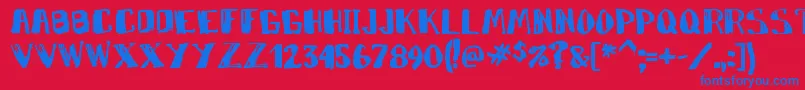 Police Markymarker – polices bleues sur fond rouge