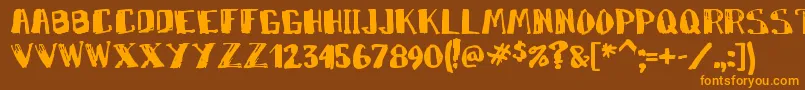 Markymarker-Schriftart – Orangefarbene Schriften auf braunem Hintergrund
