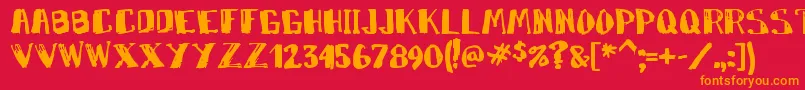 Markymarker Font – Orange Fonts on Red Background