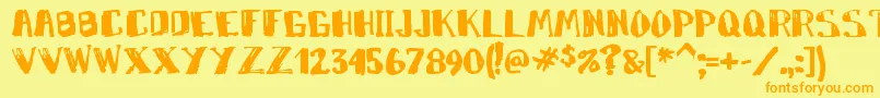 Markymarker-fontti – oranssit fontit keltaisella taustalla