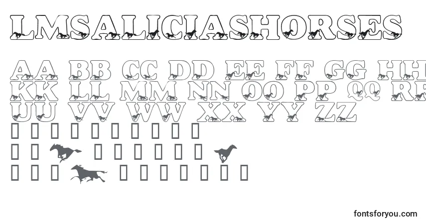 Schriftart LmsAliciasHorses – Alphabet, Zahlen, spezielle Symbole