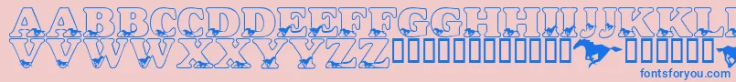 LmsAliciasHorses Font – Blue Fonts on Pink Background