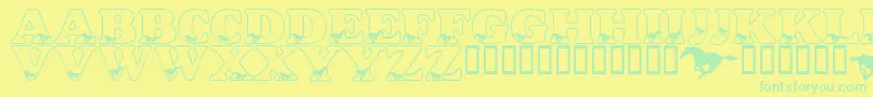 LmsAliciasHorses Font – Green Fonts on Yellow Background