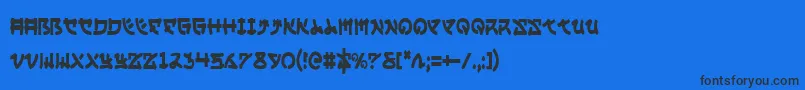 フォントYamamotoc – 黒い文字の青い背景