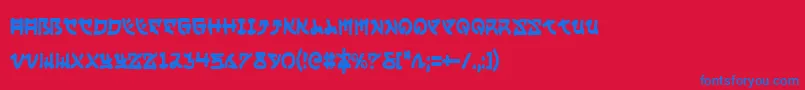 Yamamotoc Font – Blue Fonts on Red Background