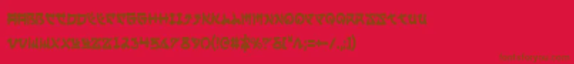 Yamamotoc Font – Brown Fonts on Red Background