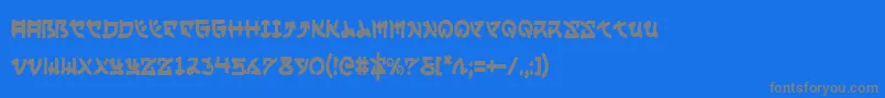 フォントYamamotoc – 青い背景に灰色の文字