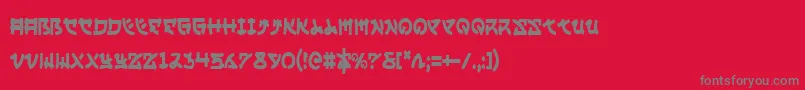 フォントYamamotoc – 赤い背景に灰色の文字