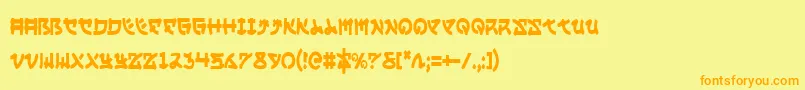 Yamamotoc Font – Orange Fonts on Yellow Background