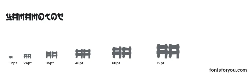 Размеры шрифта Yamamotoc