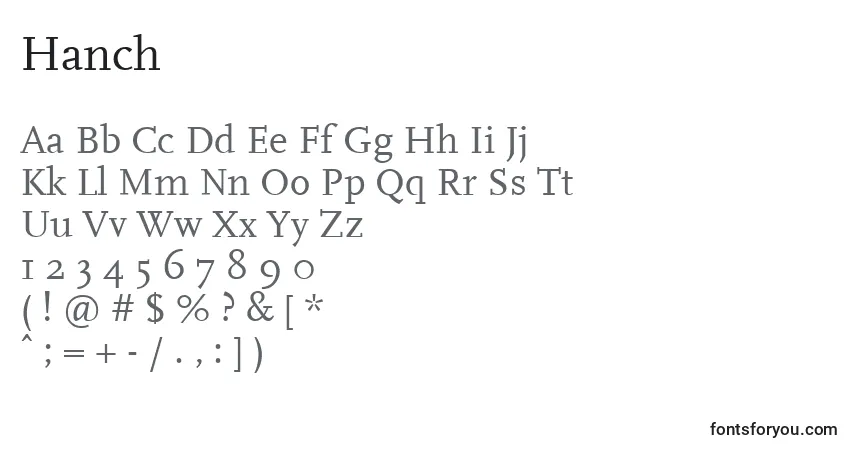 Hanch-fontti – aakkoset, numerot, erikoismerkit