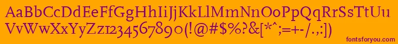 Hanch Font – Purple Fonts on Orange Background