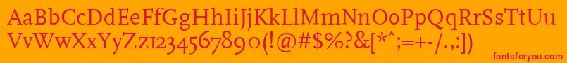 Hanch Font – Red Fonts on Orange Background