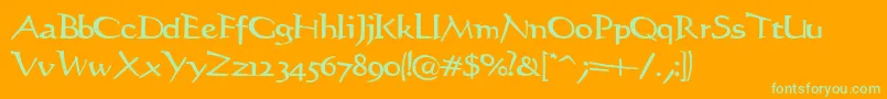 Stiltedman ffy Font – Green Fonts on Orange Background